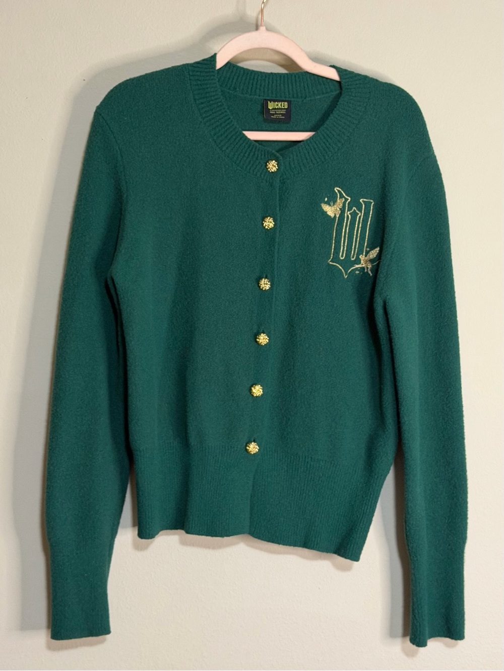 Wicked - By Paul Tazewell Forest Green Embroidered Button-Front Cardigan